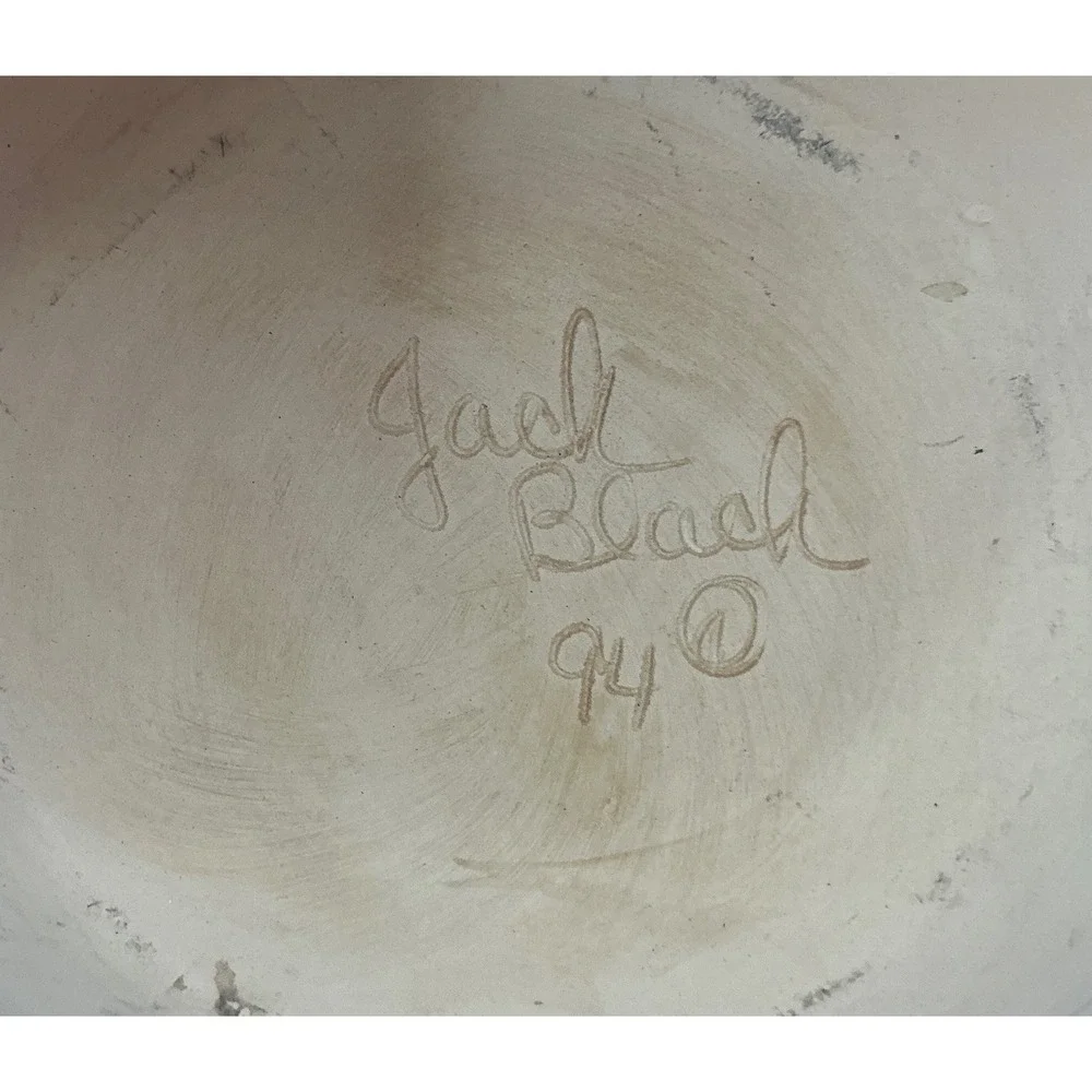 Jack Black Vintage 1994 Pottery Banana Motif Squat Vase Bowl Signed Southwestern